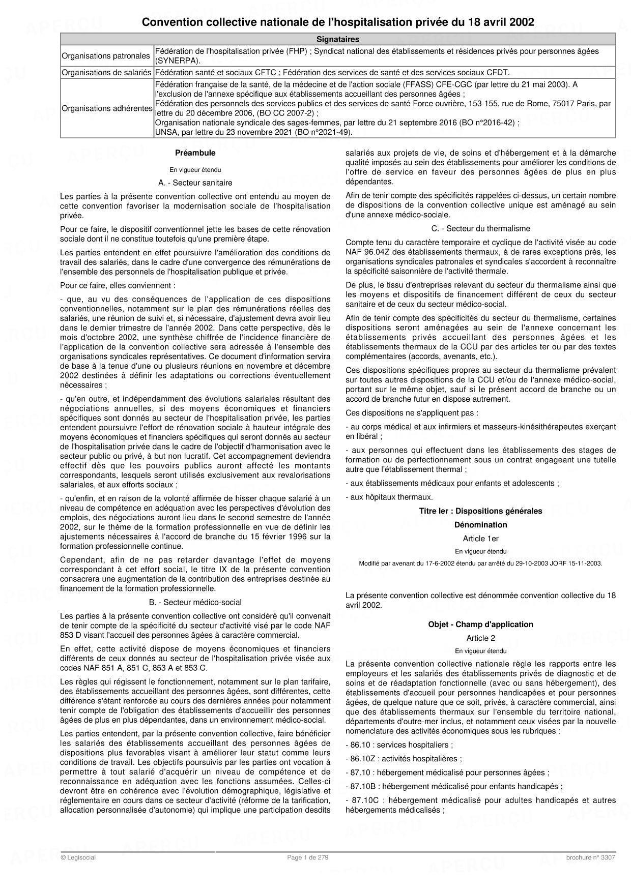 Convention Collective Synerpa Du 18 Avril 2002