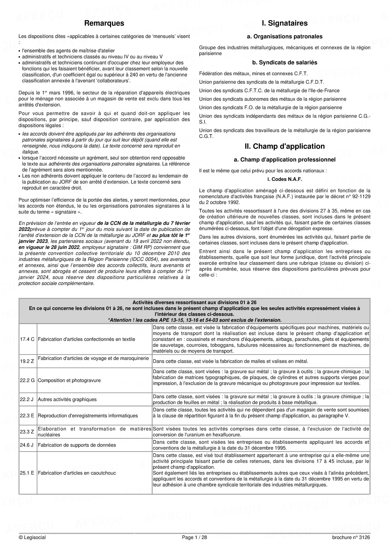 Convention Collective Métallurgie Ingénieurs Et Cadres Pdf